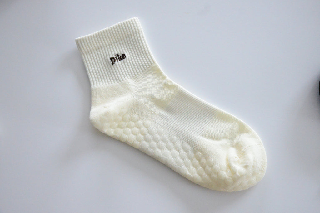 Cream Grip Sock