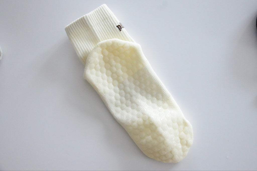 Cream Grip Sock