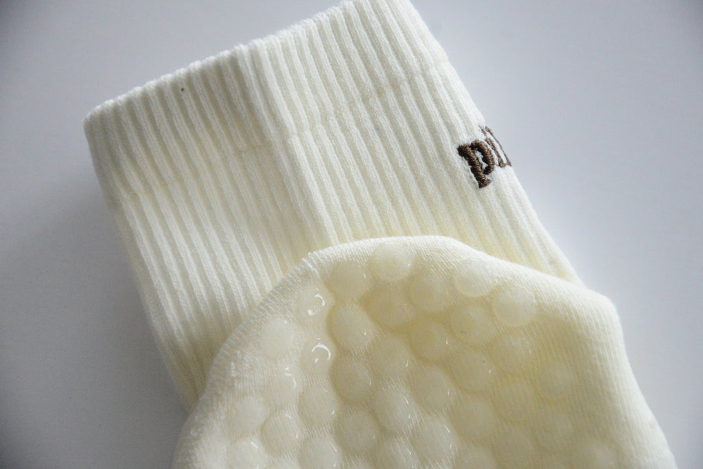 Cream Grip Sock